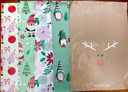 Christmas Mixed Design Poly Mailers