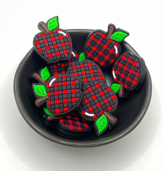 Buffalo Plaid Apple Focal Bead