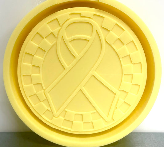 Checkered Circle Awareness Ribbon Mold