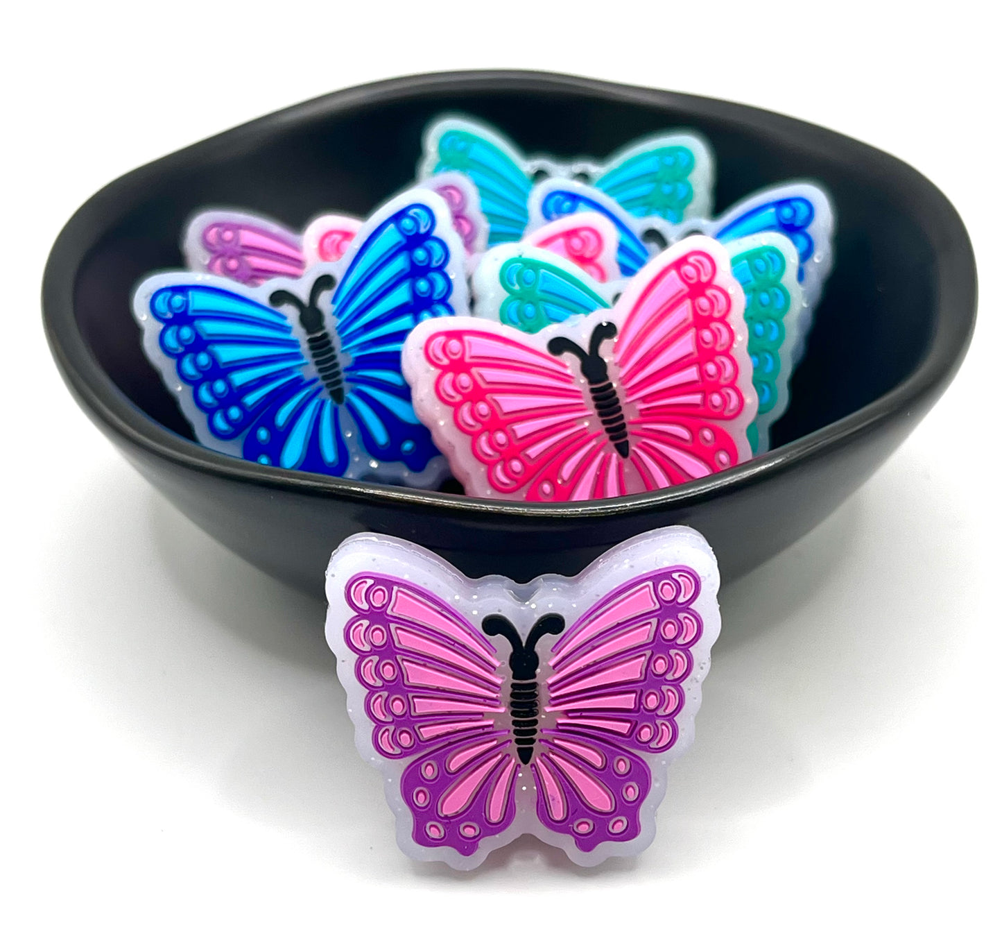 Glitter Butterfly Focal Bead