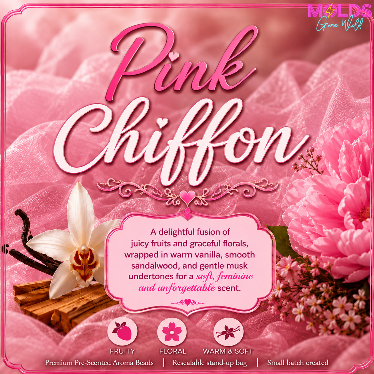 Pink Chiffon Prescented Aroma Beads