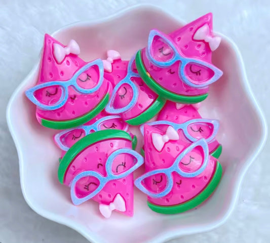 Watermelon Resin Charms - 10pc