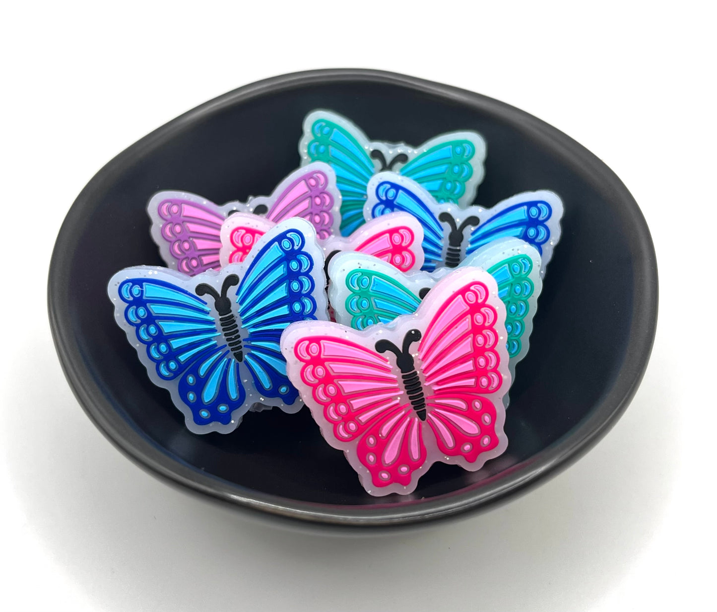 Glitter Butterfly Focal Bead