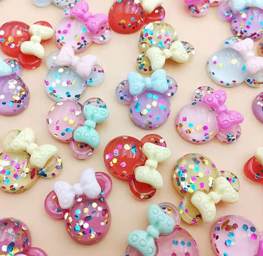Mouse Ears Resin Charms - 24 pc