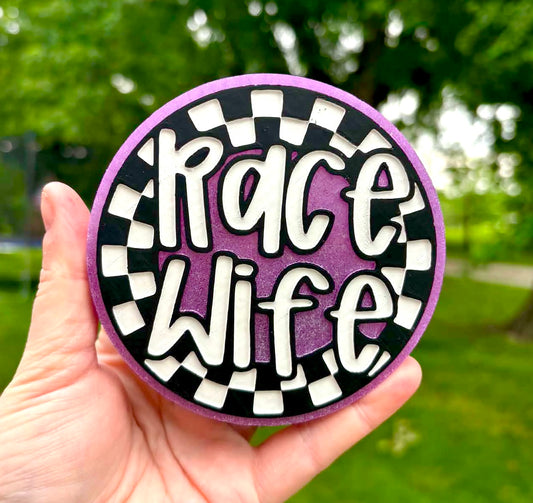 Checkered Circle Race Wife Mold