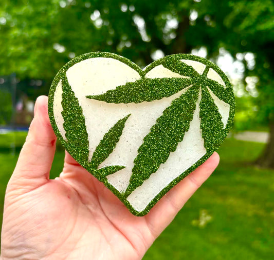Marijuana/Pot Leaf Heart Mold