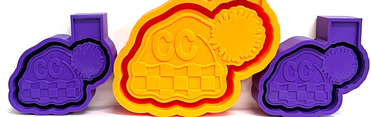Checkered Winter Hat Beanie & Vent Clip Mold Set