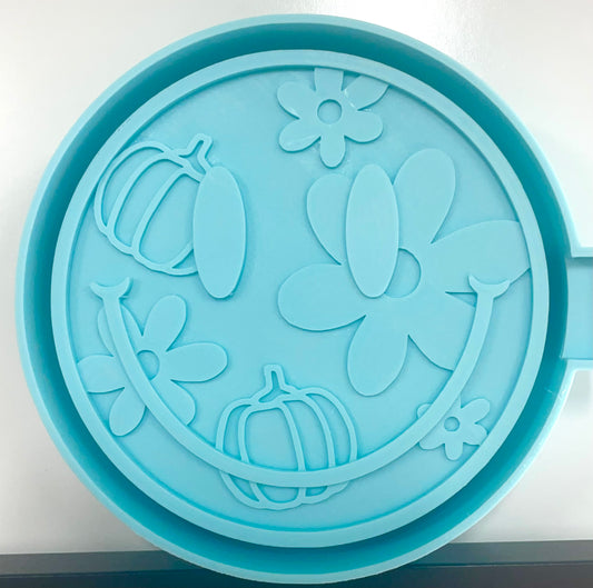 Pumpkins and Flowers Smiley Face Mold