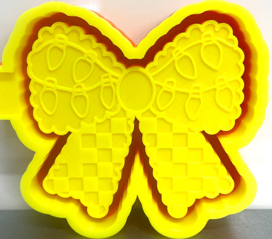 Christmas Light Checkered Bow Mold