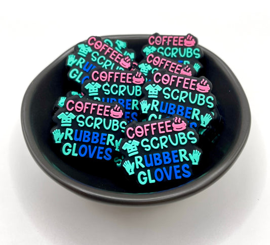 Coffee Scrubs Rubber Gloves Focal Bead