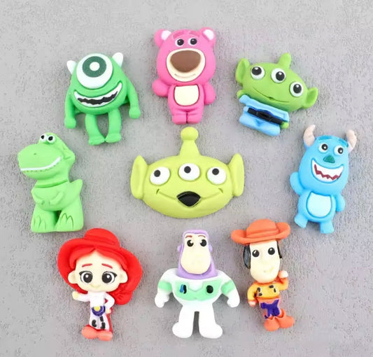 Cartoon Mix Resin Charms - 9 pc