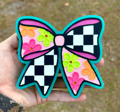 Checkered and Flowery Bow Mold