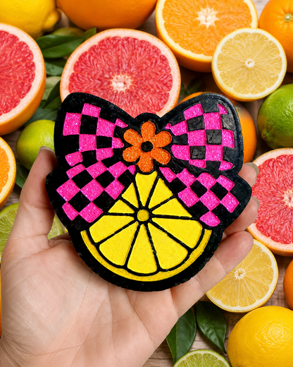 Retro Lemon With Checkered Bow Mold