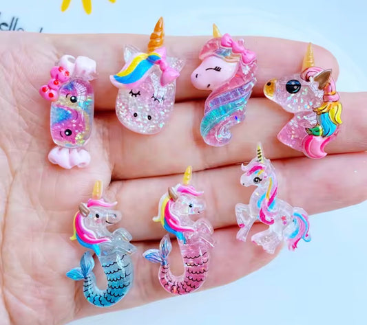 Unicorn Resin Charms - 10 pc