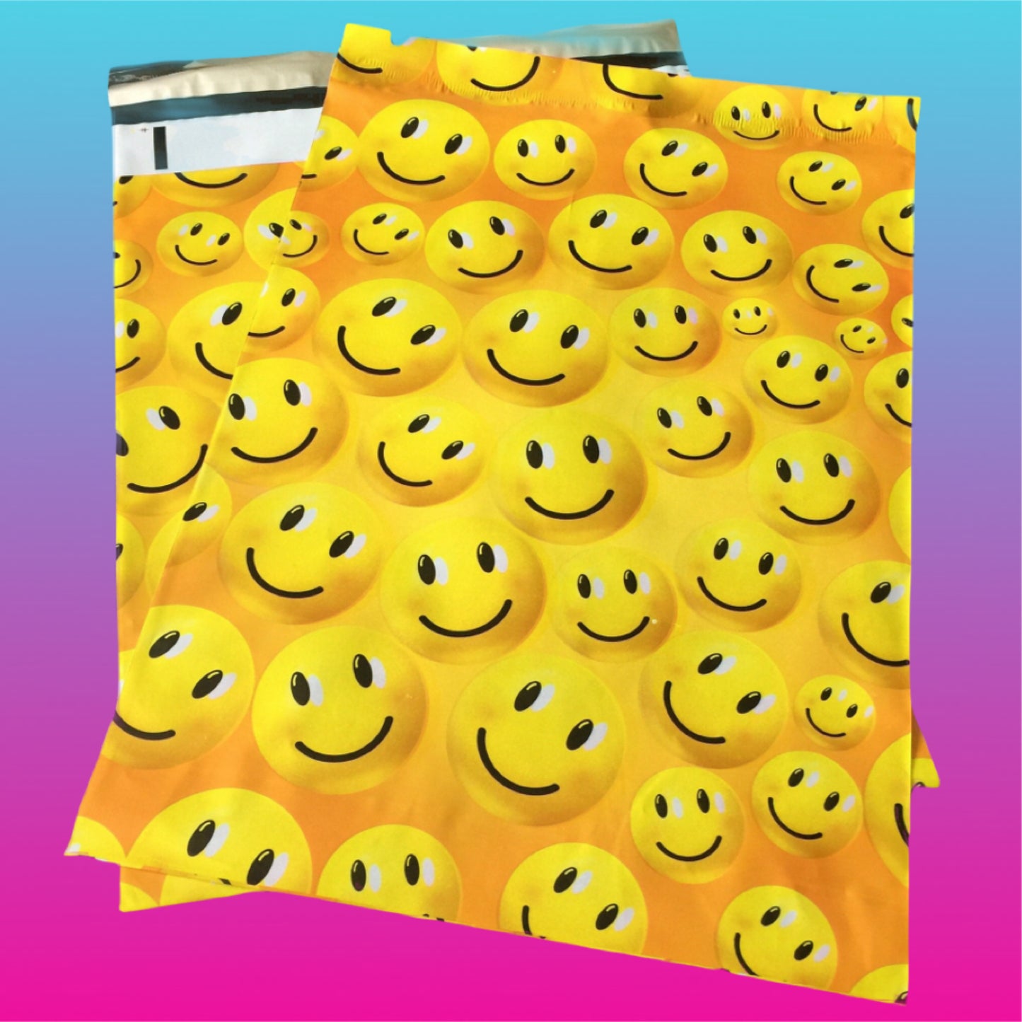 Smiley Face Poly Mailers