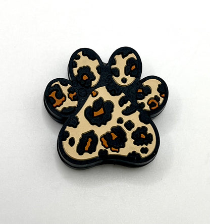 Leopard Print Paw Focal Bead
