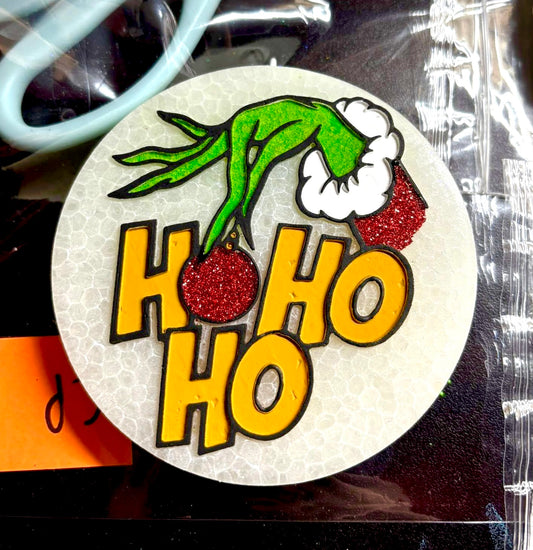 Green Christmas Guy Ho Ho Ho Circle Mold