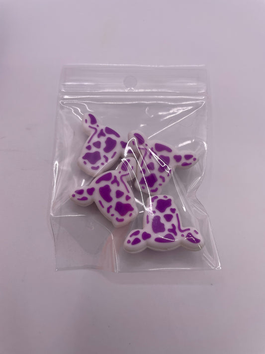 Discounted Cow Print Focal Beads - 4ct