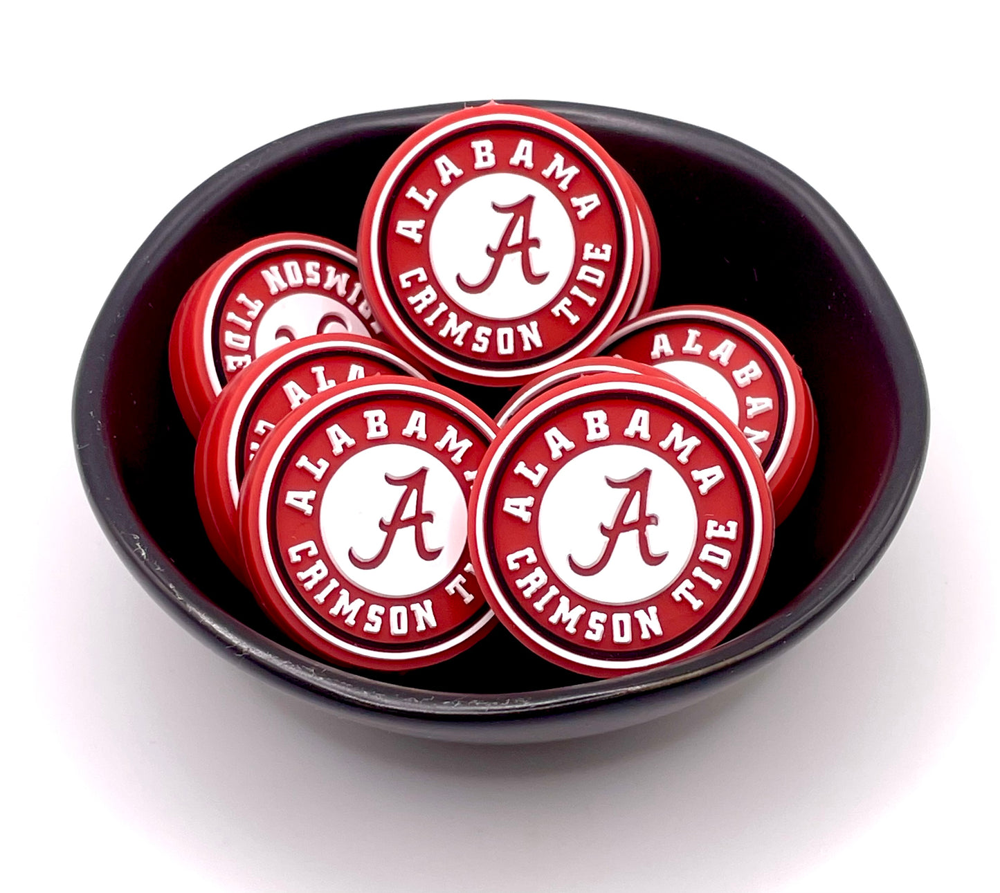 Alabama Circle Football Focal Bead