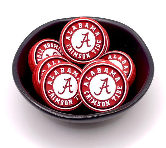 Alabama Circle Football Focal Bead