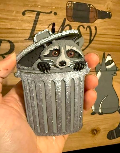 3D Raccoon In Trash Can Mold