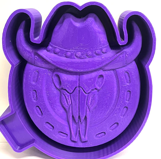 Horseshoe Western Bull Skull 3D Mold