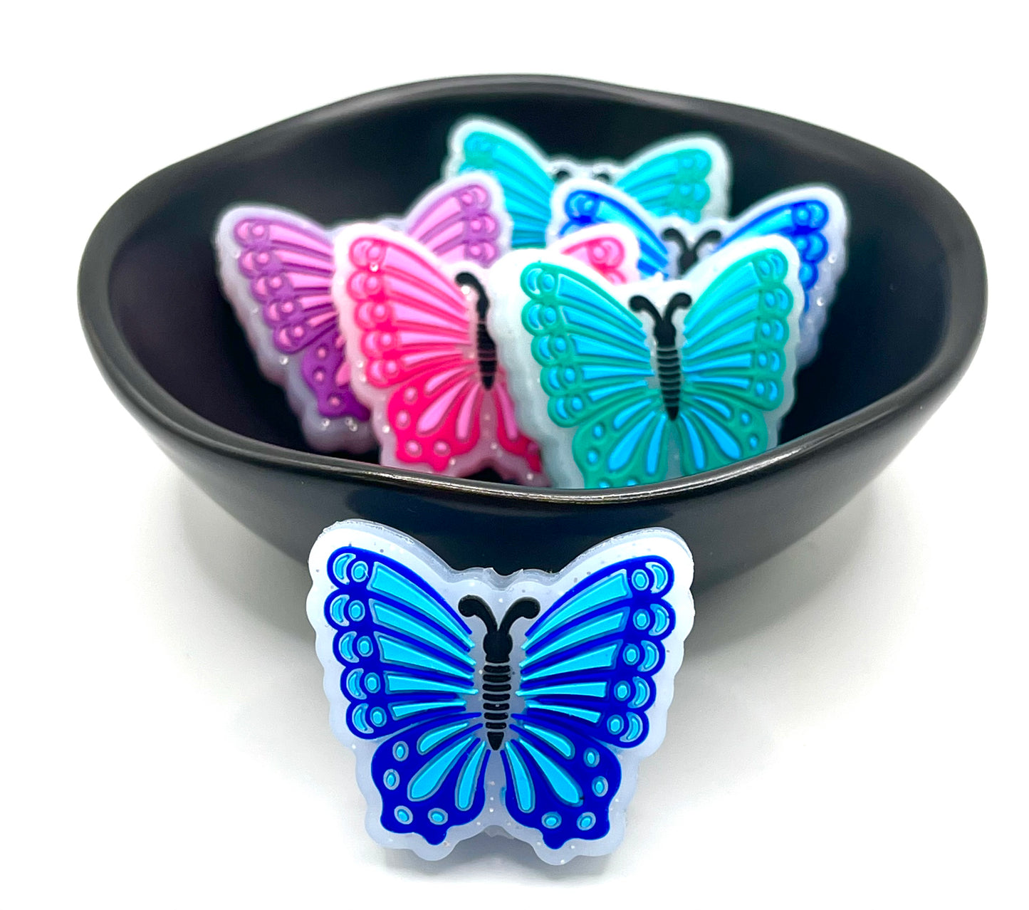 Glitter Butterfly Focal Bead