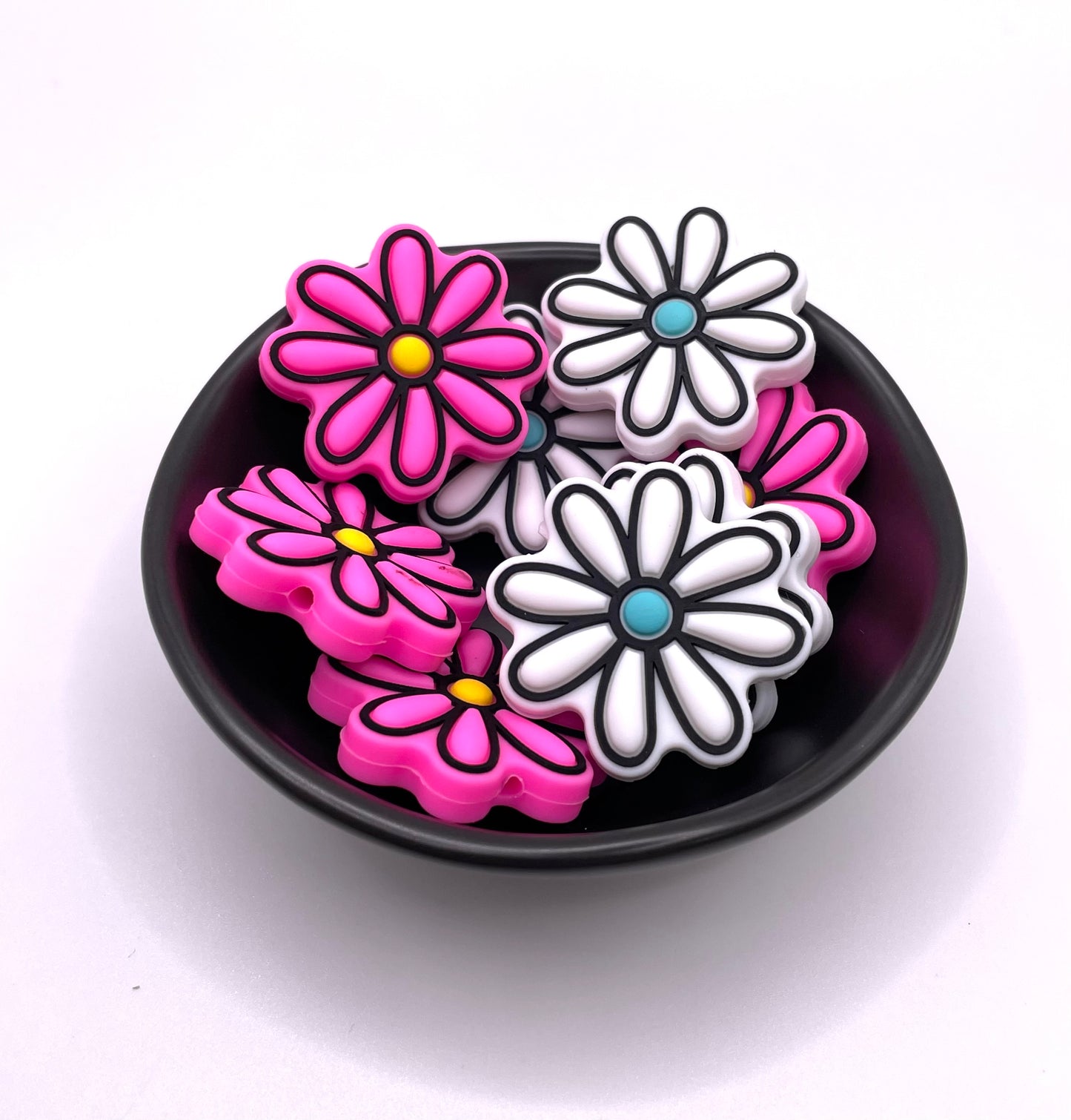 Pink Daisy Focal Bead