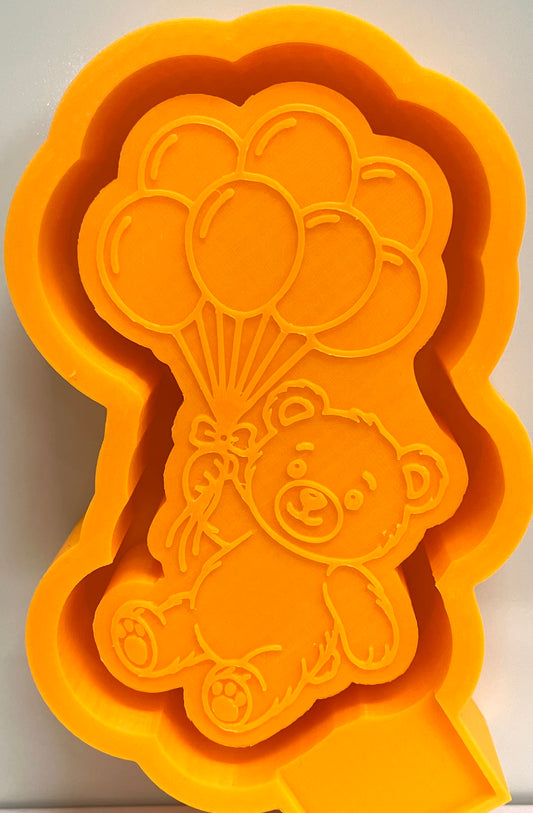 Teddy Bear Holding Balloons Mold