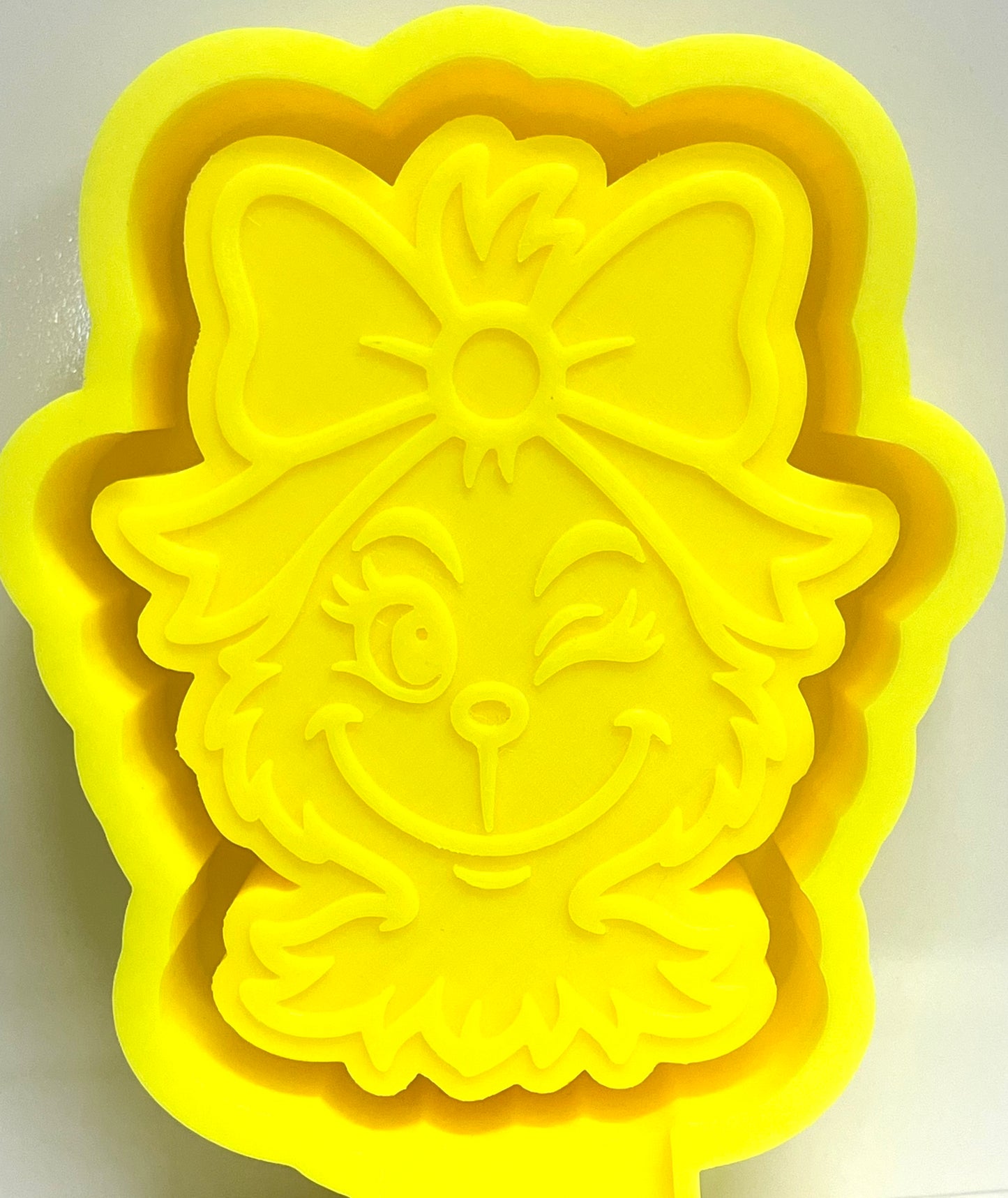 Winking Green Christmas Guy with Bow Mold