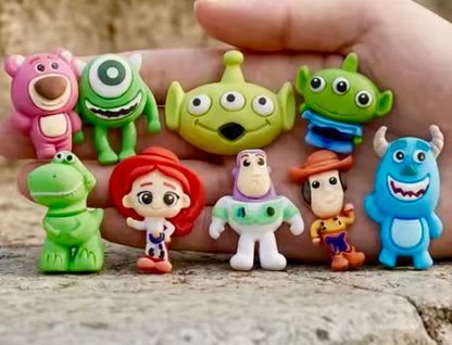 Cartoon Mix Resin Charms - 9 pc