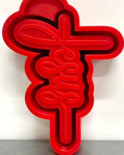 Cursive Jesus Cross Mold