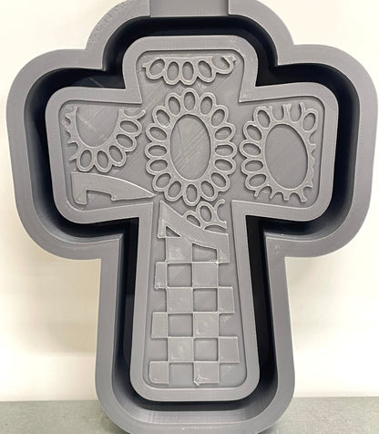 Checkered Concho Cross Mold