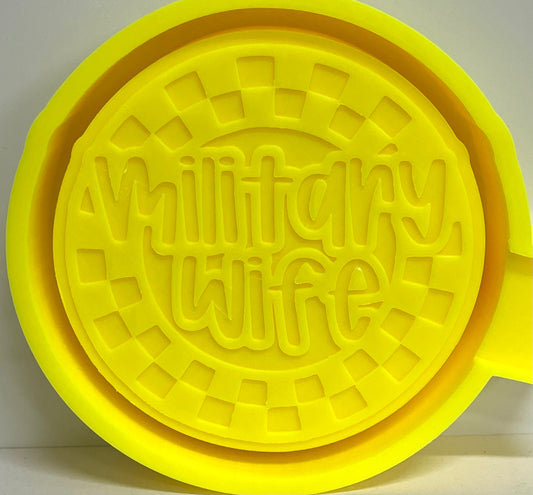 Military Wife Checkered Circle Mold