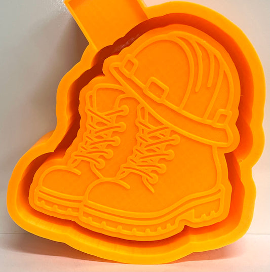 Work Boots with Hard Hat Mold