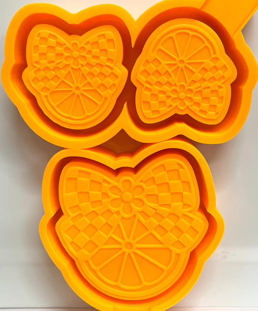 Retro Lemon With Checkered Bow & Vent Clip Mold Set