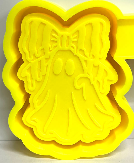 Ghost with Striped Bow Mold