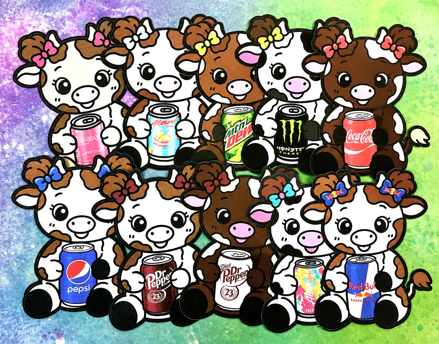 Cute Cow with Drink Cardstock