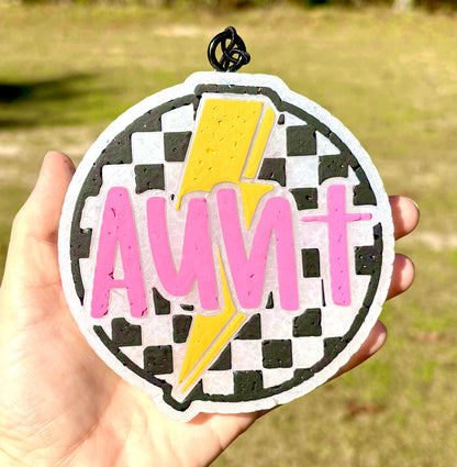 Checkered Lightening Bolt Aunt Mold