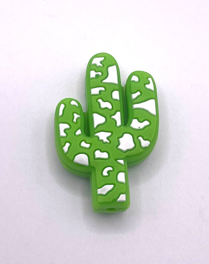 Cow Print Cactus Focal Bead