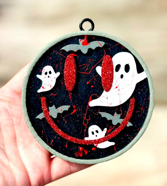 Ghosts and Bats Smiley Face Mold