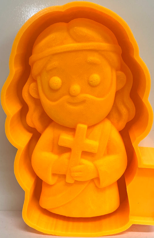 Jesus Holding Cross 3D Mold