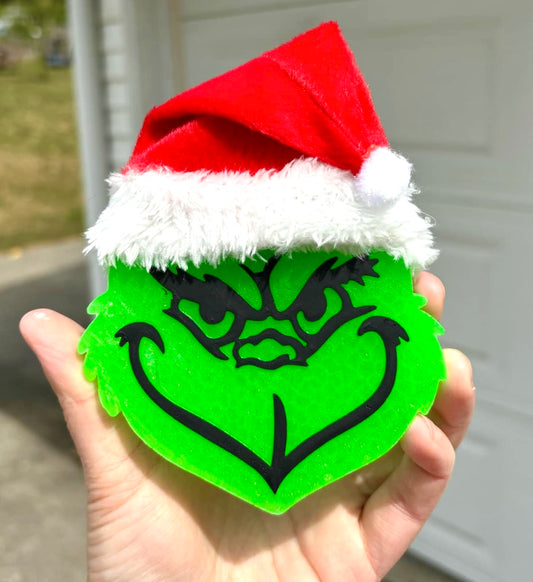 Green Christmas Guy with Santa Hat Add On