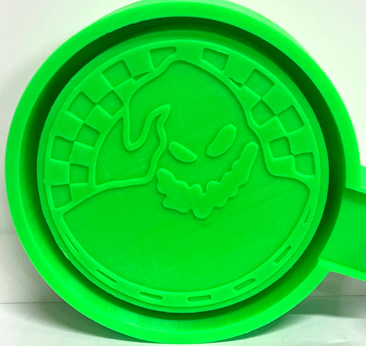 Checkered Circle Scary Green Oogy Halloween Guy Mold