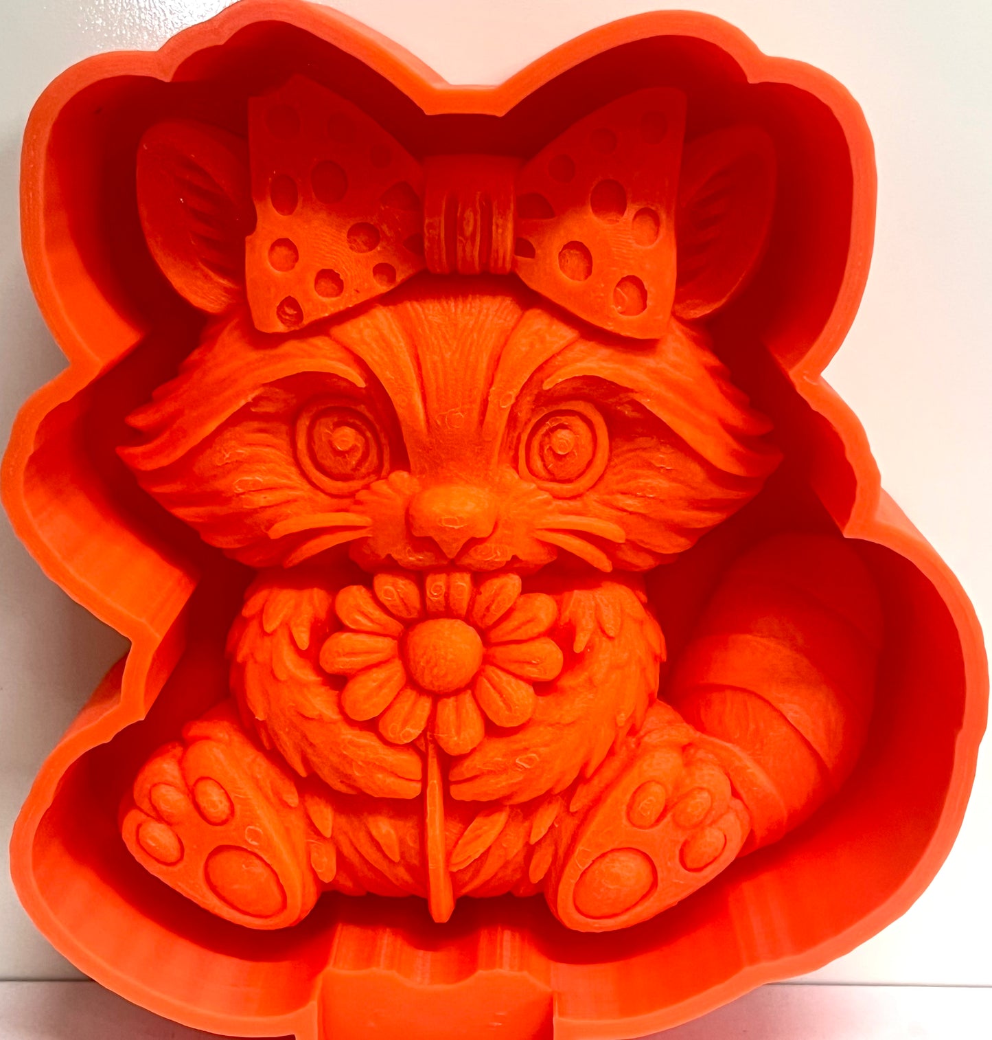 Raccoon with Flower 3D Mold