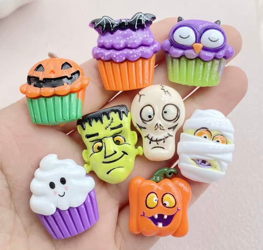 Halloween Resin Charms - 8 pc