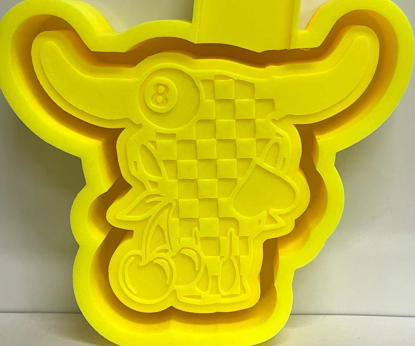 Checkered 8 Ball, Cherry, & Spade Bull Skull Mold