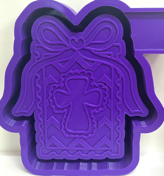 Cutesy Cross Stamp with Bow Mold