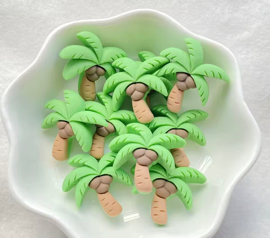 Palm Tree Resin Charms - 10pc