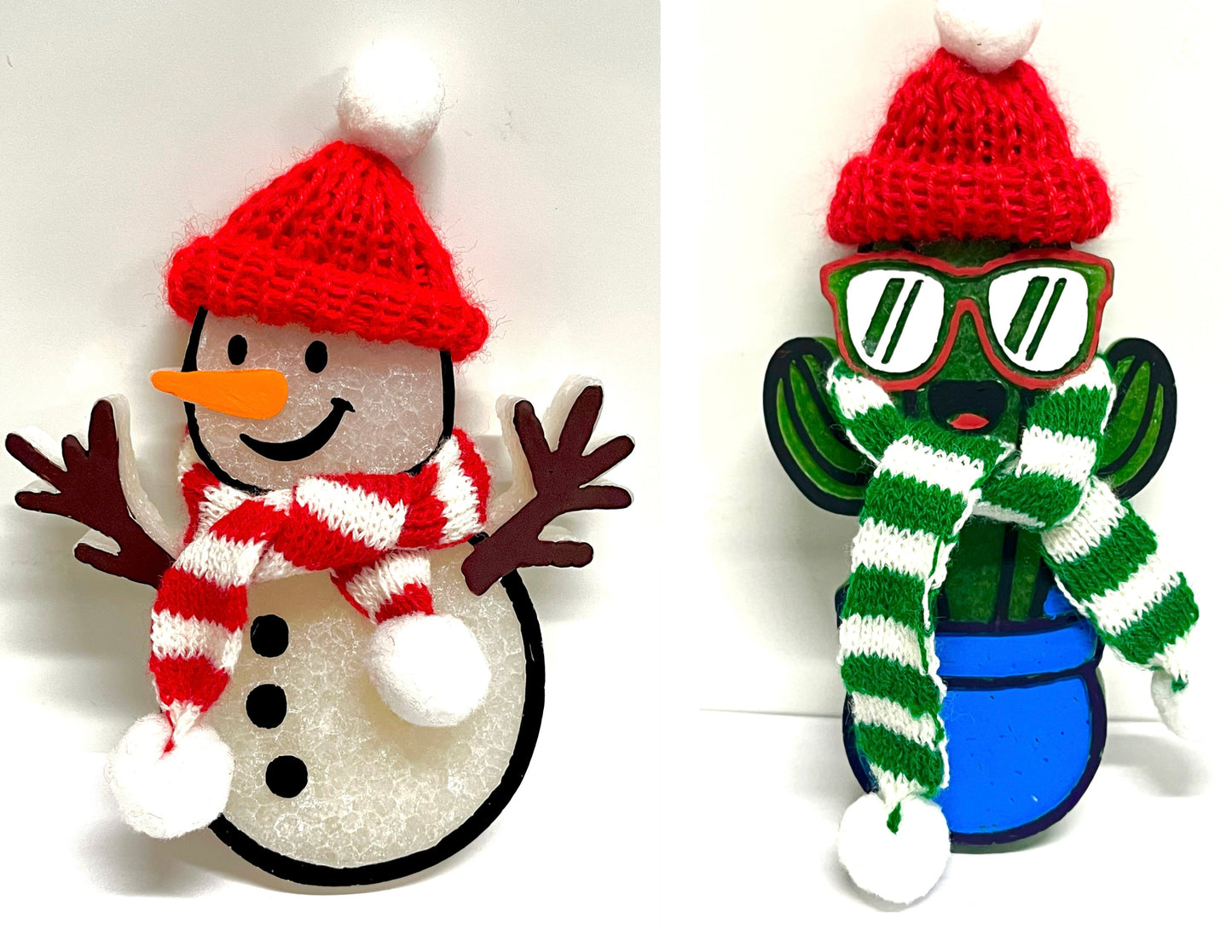 Cactus or Snowman Mold with Hat and Scarf Add On Option